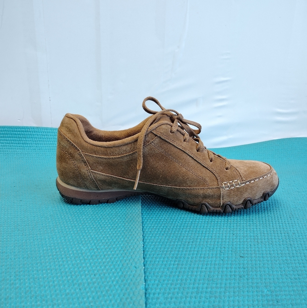 Skechers Women's Relaxed Fit Leather Suede Bikers Shoes Sneakers Size 7